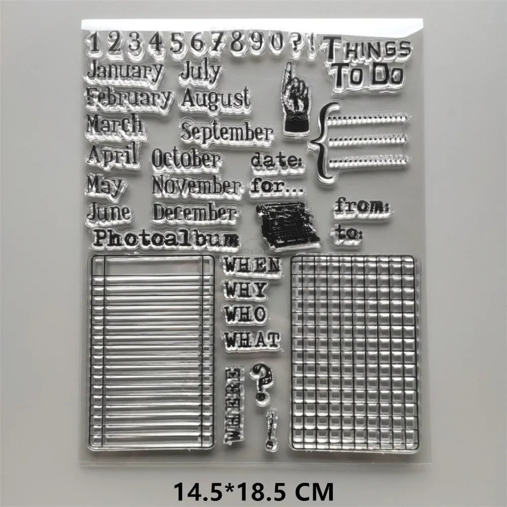 26 English Letters Clear Stamps DIY Scrapbooking Craft Supplies Silicon Digital Seal Card Photo Album ink pad Month Stamping alphabet stamps clear stamps silicone stamps