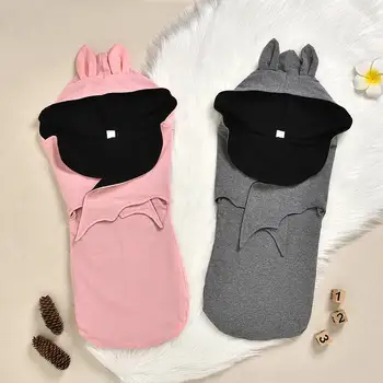 

Newborn Baby Boys Girls Halloween Cartoon Bat Sleeping Bag Hooded Swaddle Sack infant baby kids girls solid Hooded sleeping bag