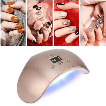 

Intelligent Nail Art Led Lamp 24W Double Light Source UV Gel Nail Polish Dryer Quick Drying LCD Nail Art Manicure Machine