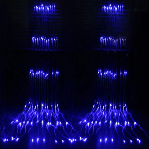 Водопад Водонепроницаемый метеоритный дождь строка светильник 3X3 м/2 м 320/240 светодиодный Рождественские Свадебные Шторы сосулька Фея гирлянды - Испускаемый цвет: Синий