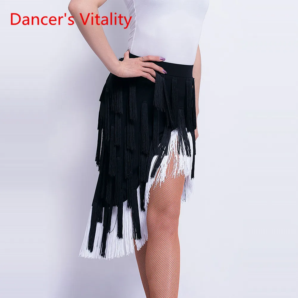 

Sexy Latin Dance Skirt New Female Adult Fashion Tassel Skirt Woman Performance Competition Dance Clothes