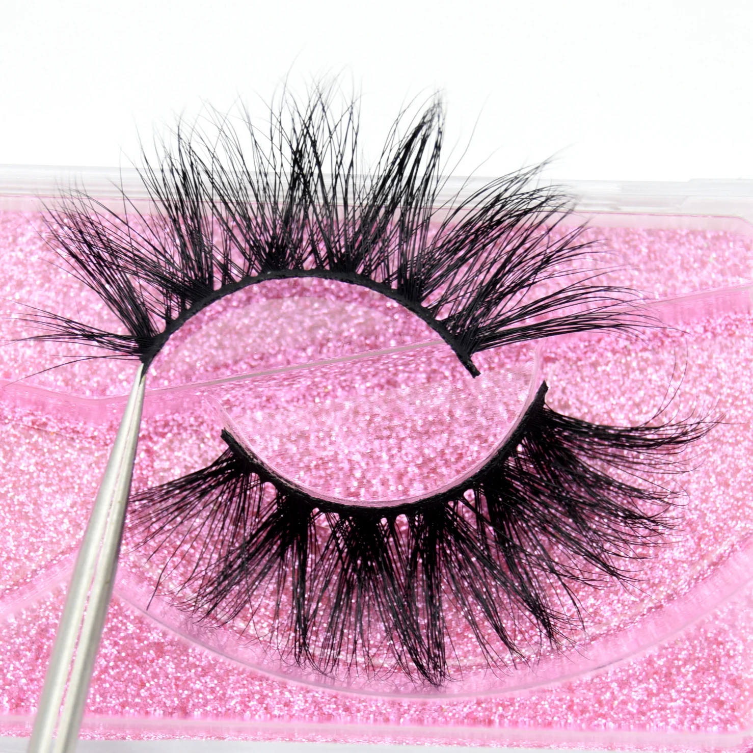 

Visofree Luxury 5D Mink Hair False Eyelashes Wispy Cross Fluffy Mink Lashes Extension Tools Makeup Handmade Mink Eyelashes K22