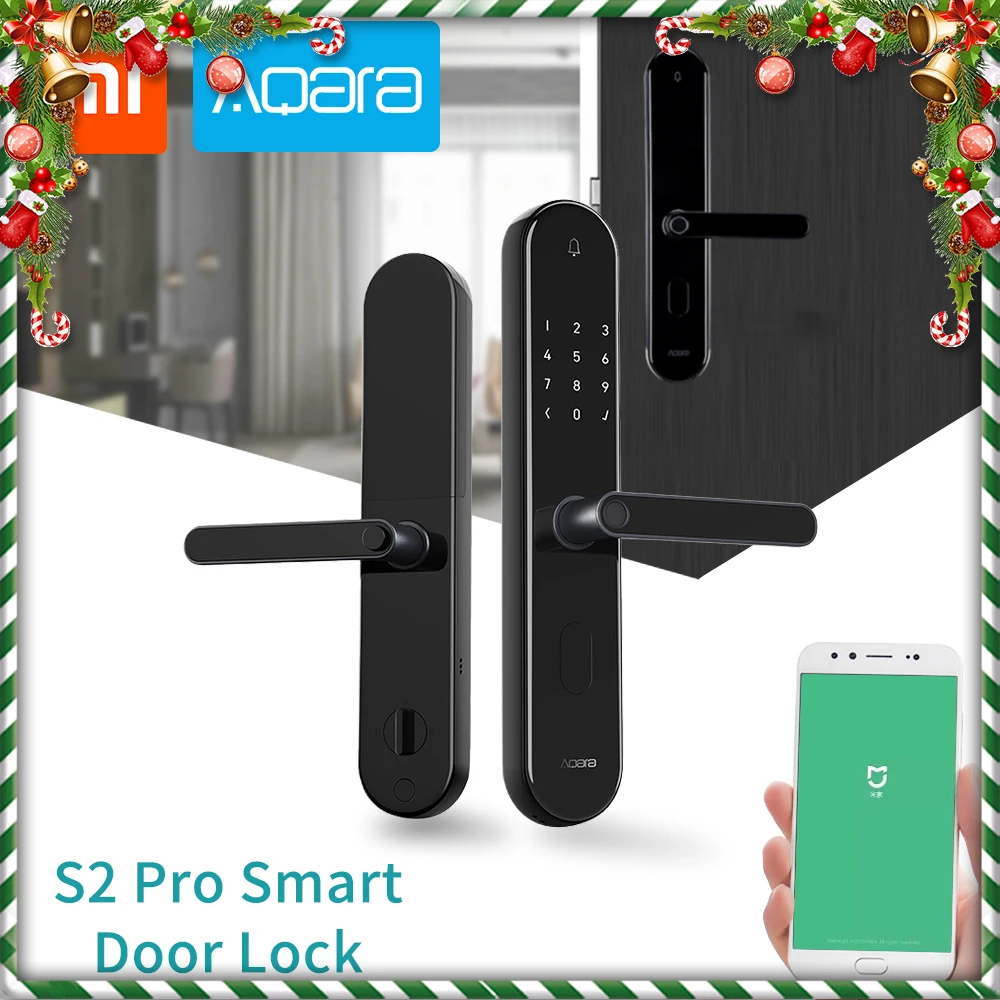 Aqara S2 Pro умный дверной замок без ключа Пароль отпечаток пальца ключ разблокировка Wifi приложение дисплей замки для Mi Home