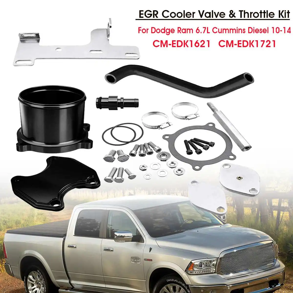 

Car EGR Cooler Air Valve Throttle Delete Kit For Dodge Ram 2500 3500 6.7L Cummins/Diesel 2010 2011 2012 2013 2014