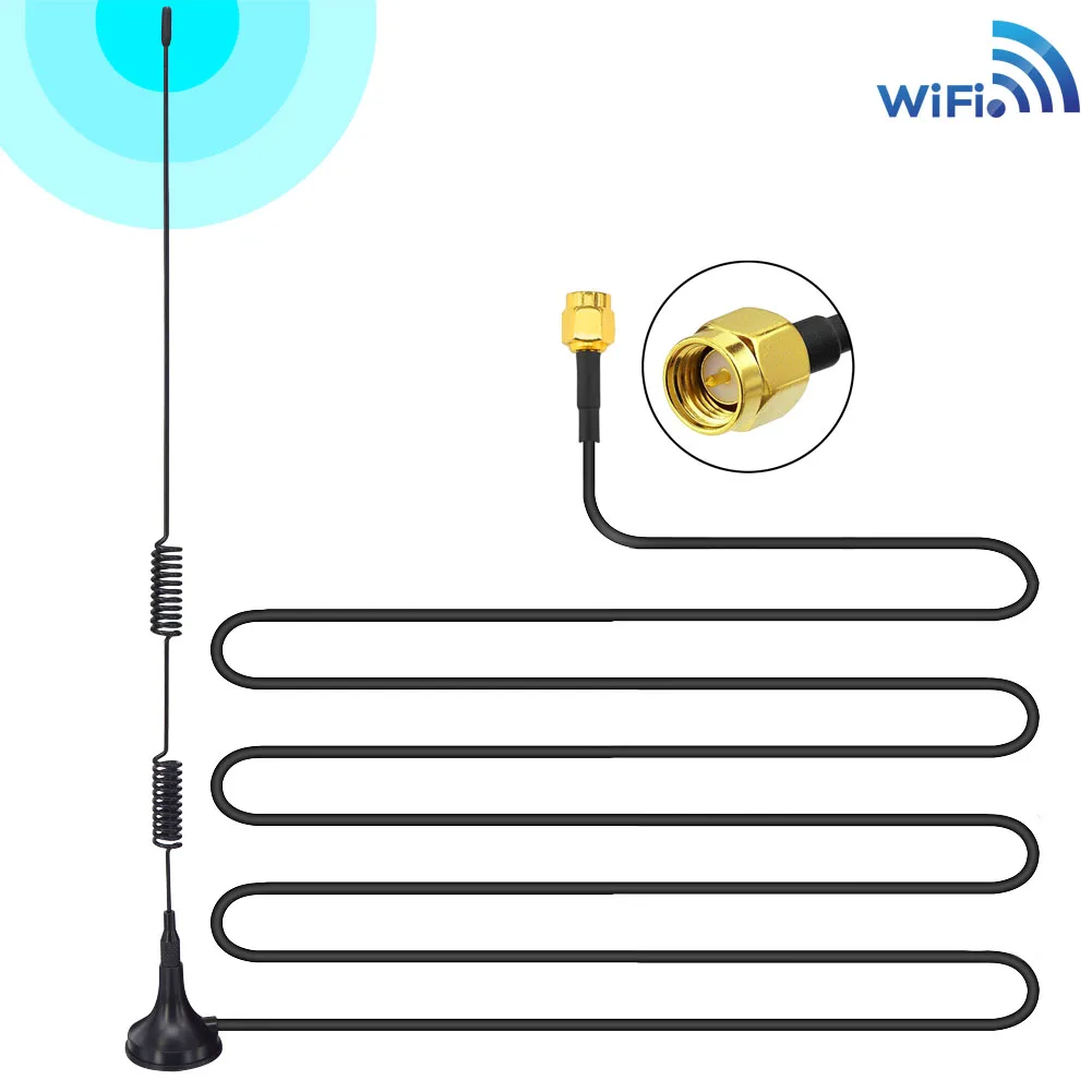 4G LTE Antenna 698-960/1700-2700Mhz 5dbi Magnetic Base SMA Male plug RG174 3M for WiFi Router