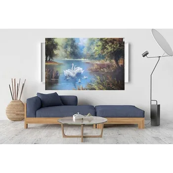 

4D5D CDP Painting of a landscape with a family of swan