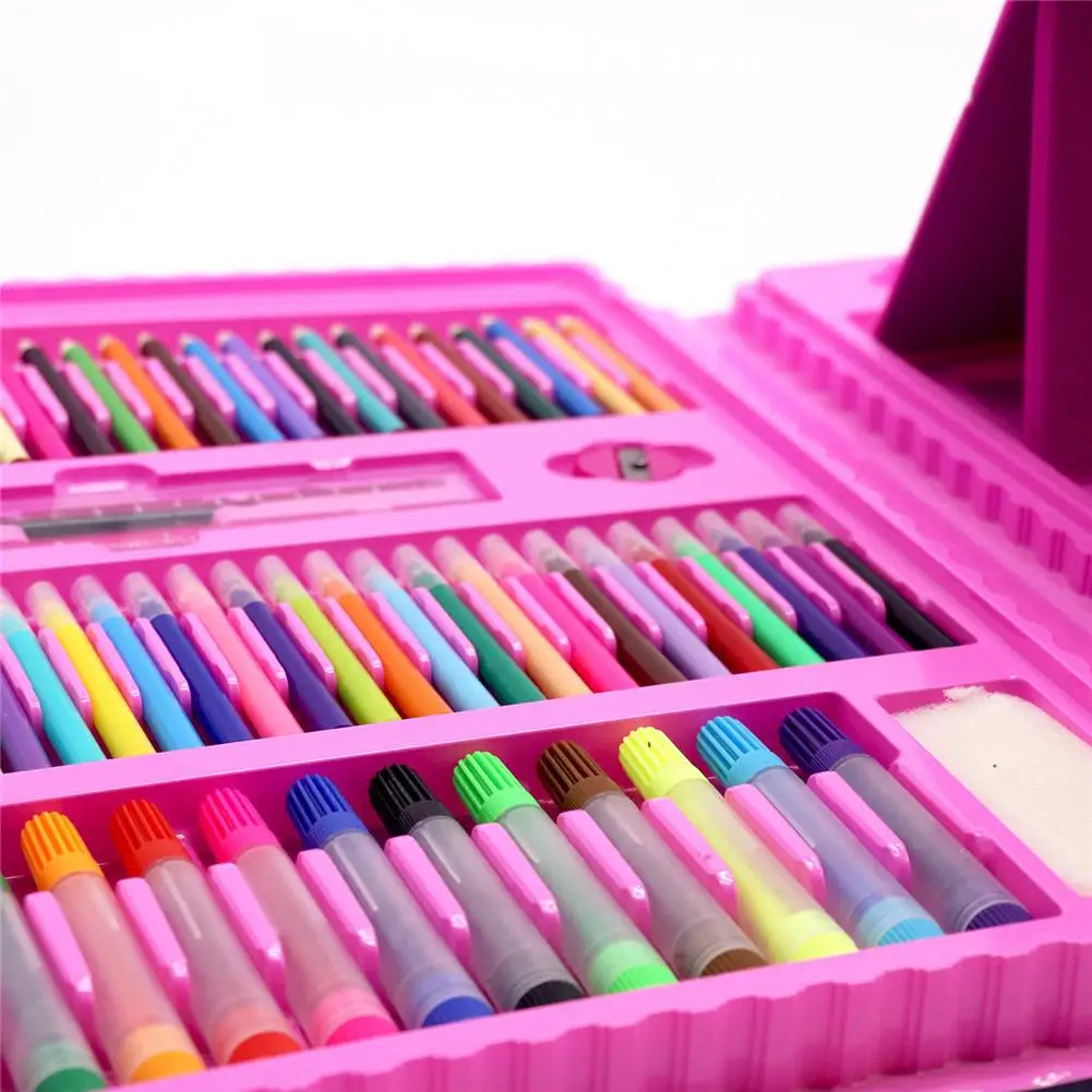 Günstige 208 Pcs Malerei Zeichnung Set Kreide Farbige Bleistifte Aquarelle Stifte Für Kinder Kinder Student Künstler Kunst Set Pinsel