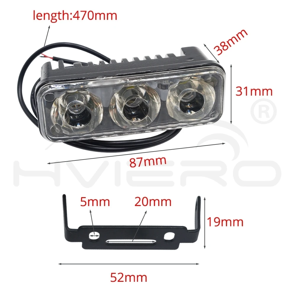 Hviero 2X Auto Led Durable Car Daytime Running Light 3LED DRL Daylight White DC 12V Head Driving Lamp Parking Fog Turn signal Lights