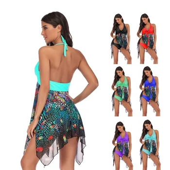 

Sexy two-piece Tankini swimwear wife May female beach sexy dress bikini print Tankinis push up swimsuit female female Biquinis