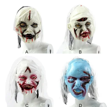 

Halloween Props White Hair Mask Horror Masquerade Mask Haunted House Decoration Party Decoration Props
