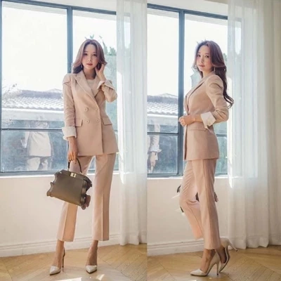 Mode vrouwen/двубортный костюм для отдыха; tweedelige Slanke tij; модель года