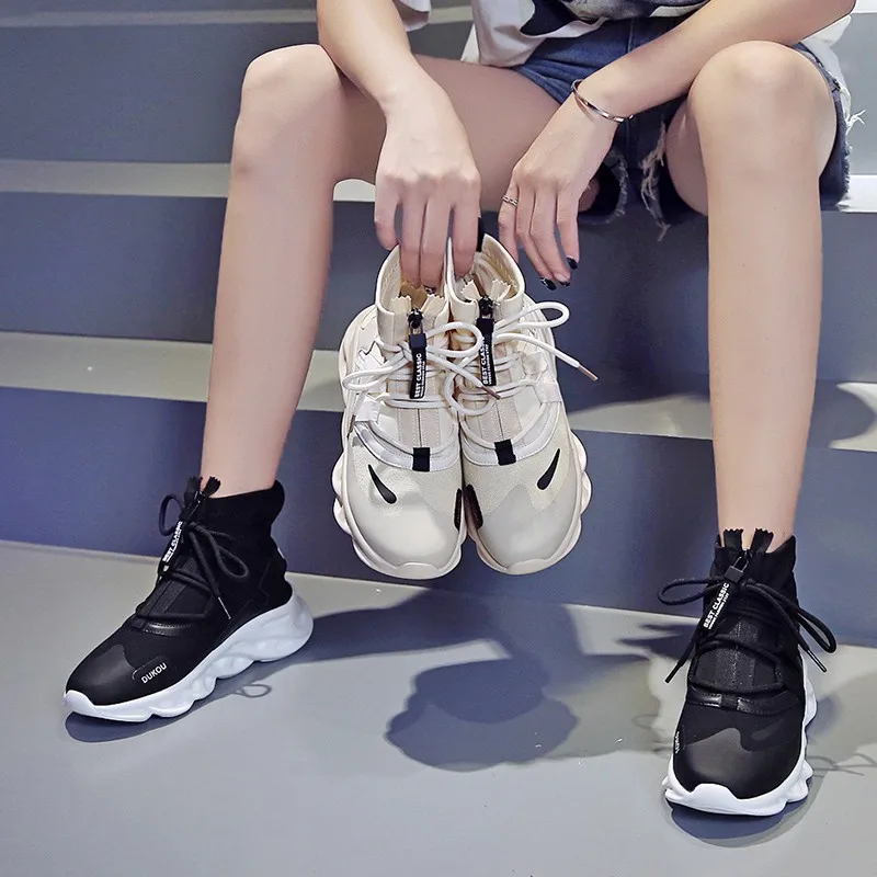 Женские носки; женские кроссовки на платформе; бренд высокого качества; zapatos de mujer; женские кроссовки на толстой подошве; обувь для папы и девочек