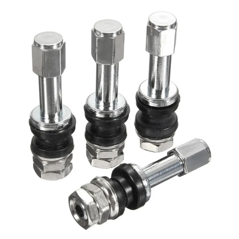 4pcs Car Tire Valve TR48E Bolt-in Car Tubeless Wheel Tire Valve Stem Dust Cap Cover vehicle Stainless Steel Metal Straight Mouth tire valve caps,tire valve cap,tire stem cover,tire valve stems,motorcycle tire valve