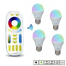 AC86-250V Dimmable MiLight Led Bulb Lighting E27 6W Led Lamp RGBW RGBWW Smart Led Light Bulb for 2.4G Led Remote Controller kzkrsr original milight led bulbs 4w 5w 6w 9w gu10 e27 e14 rgbw rgbww lamp wireless control wifi 4zone 2 4g rf remote controller