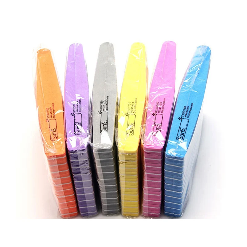 10pcs Double Side Nail Files Buffer 100/180 Trimmer Nail Buffer Angle Nail Art Tools Washable Buffing File Sponge