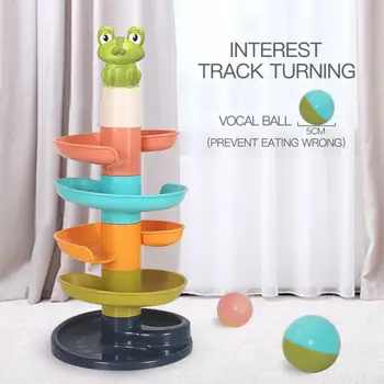 

5 Layer Building Block Car Track Turn Music Roll Ball Colorful Cake Baby Gliding Tower Road Puzzle Assembly Xmas Christmas Toys