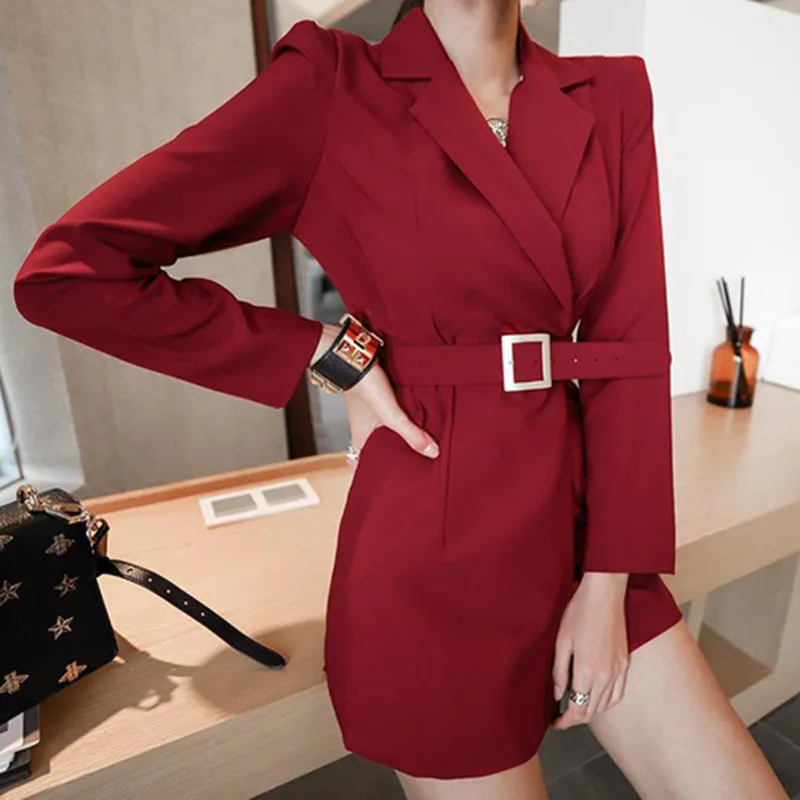 

Formal Office Lady Jumpsuits Lapel Suit Design Playsuits 2019 Autumn Short Sleeve Women Jumpsuits Belted Shorts Rompe