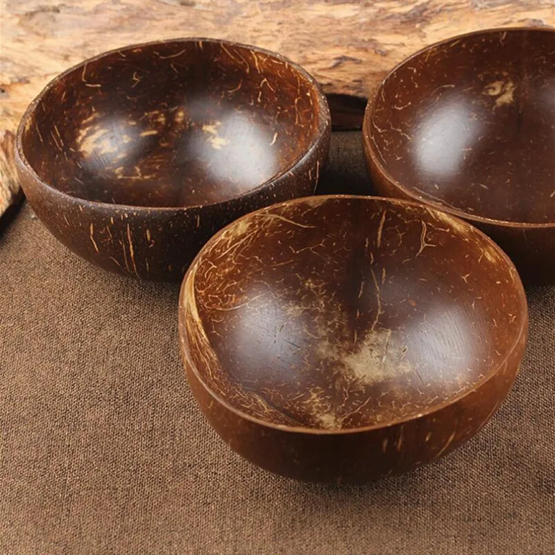 Vintage Natural Coconut Shell Bowl Eco-Friendly Ice Cream Bowls Creative Fruit Handicraft Art Work Decoration | Дом и сад