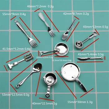 

11PCS 1:12 Fork Pot Kitchen Set Food Toys Dollhouse Miniature Dolls Accessories Pretend Play Kids Toy