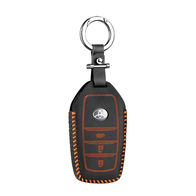 Luckeasy кожаный ключ чехол для toyota camry corolla 2012 rav4 prado 86 FJCruiser 2012 чехол key2y - Название цвета: yellow 3