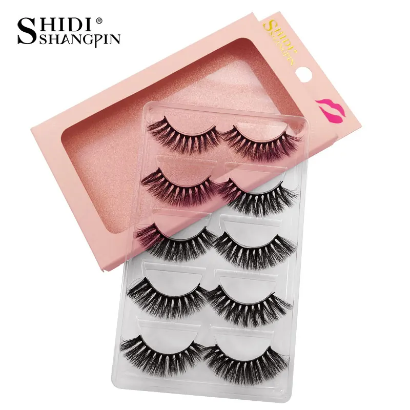 SHIDISHANGPIN makeup false eylashes extension 1 box 3d mink fake lashes 5 pairs lashes mink eyelashes natrual make up maquiagem - Цвет: G903A