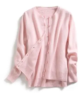 light pink Чистый коза, кашемир вязаный женский кардиган жилет 2 шт./компл. Oneck Изумрудный 12 цветов xs-xl - Цвет: light pink