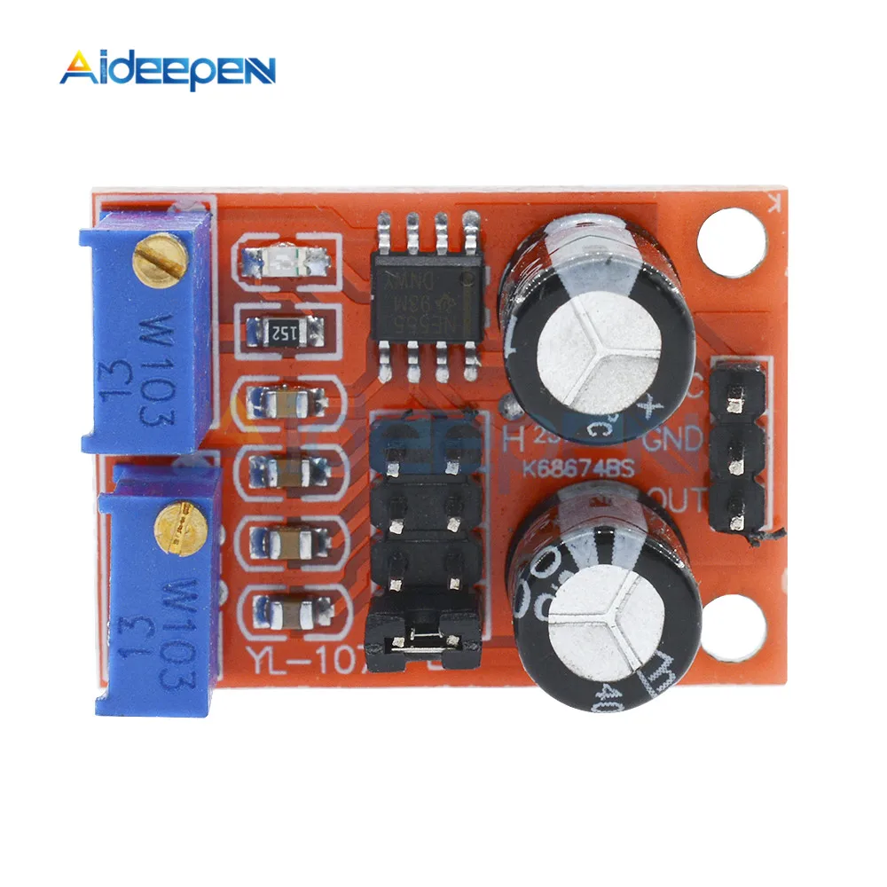 

NE555 Pulse Frequency Duty Cycle Adjustable Module Square Wave Signal Generator 10kHz -200kHz Stepping Motor Driver