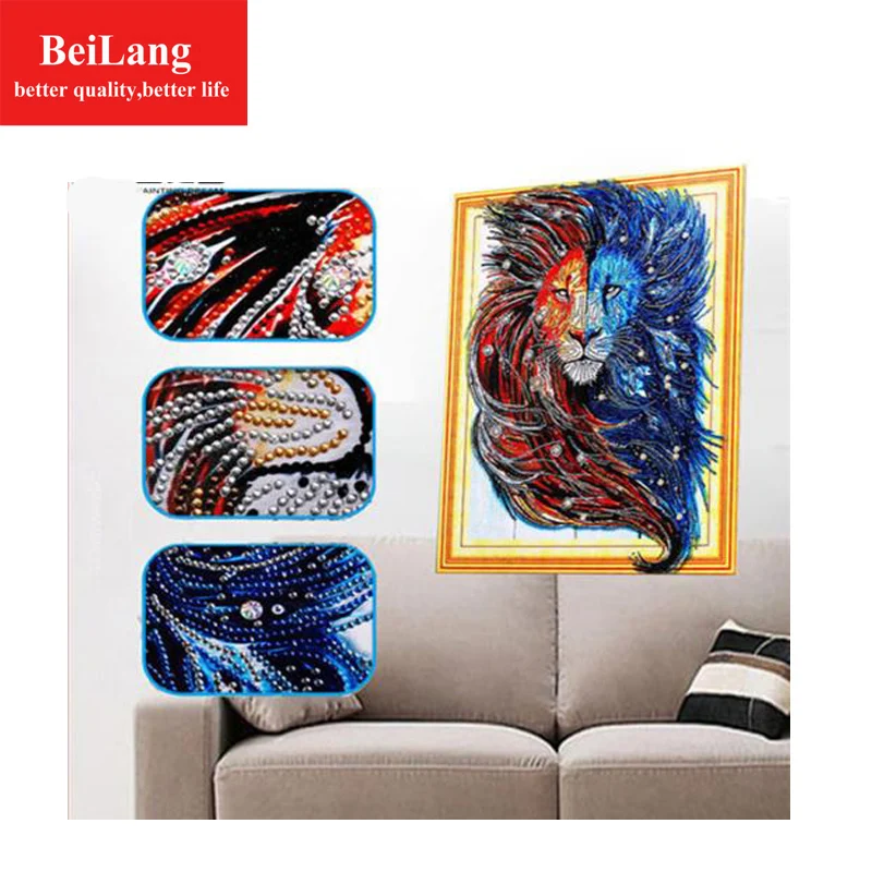 

BeiLang Gift Wall Art Picture Artworks 40x50cm Home Decor New 5D Diamond Painting Animals Stag Deer Shaped Bedroom Living Room Decorative Painting