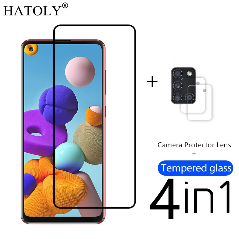 4в1 Защитное стекло для Samsung Galaxy A21S закаленное A51 A71 A52S A32 A22 M32 A03S защита экрана |