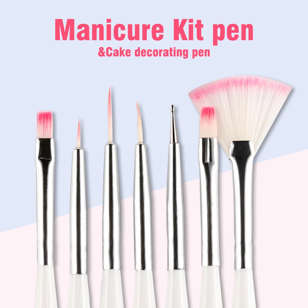 7pcs Cake Painting Nail Art Drawing Brush Set Fondant Icing Pastry Decorating Pen | Канцтовары для офиса и дома