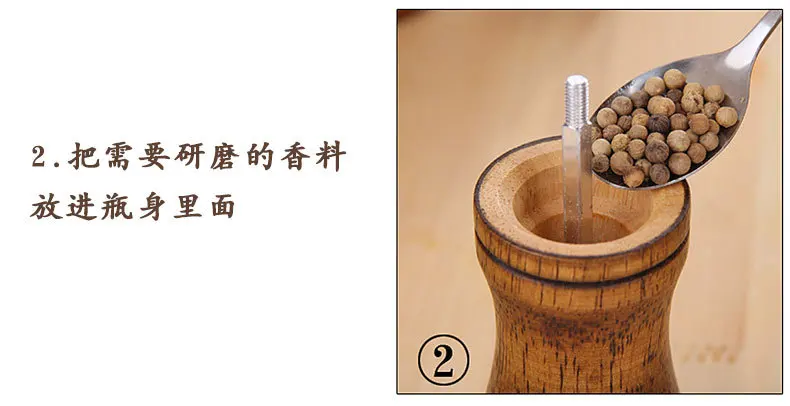 Cross Border for Manual Grinding Device Oak Ceramic Grinding Core Grinder Multi-Purpose Cruet Pepper Mill