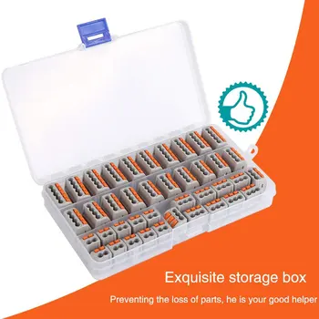 

40pcs/set Fast Assortment Wire Connector Terminal Block Electrical With Box Push In Insulating Home Conductor Clamp Reusable