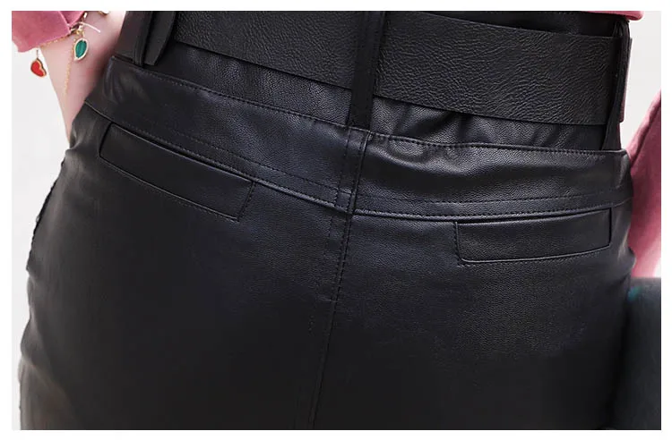 Korean Autumn Winter Sequin PU Leather Skirts Womens High Waist Mini Skirts Harajuku Plus Size Sexy Ladies Skirt jupe femm