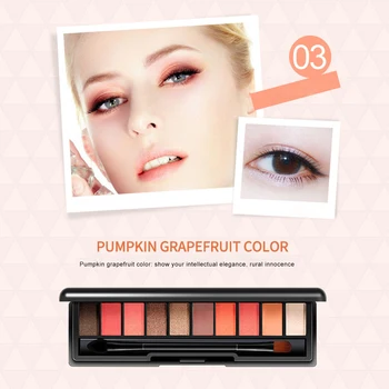 

10 Colors Eyeshadow Palette Matte Shimmering Naturally Long Lasting No Smudging Eye Shadow LDO99