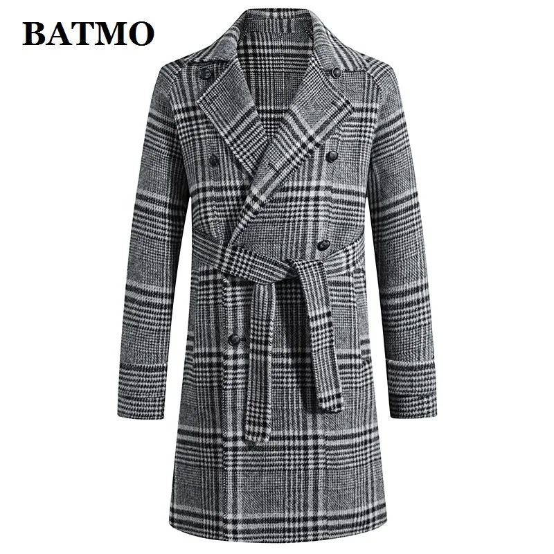 BATMO Новое поступление Зима Высокое качество 70% шерстяной плащ для мужчин, мужская шерстяная Куртки, плюс-Размер M-3XL 19012