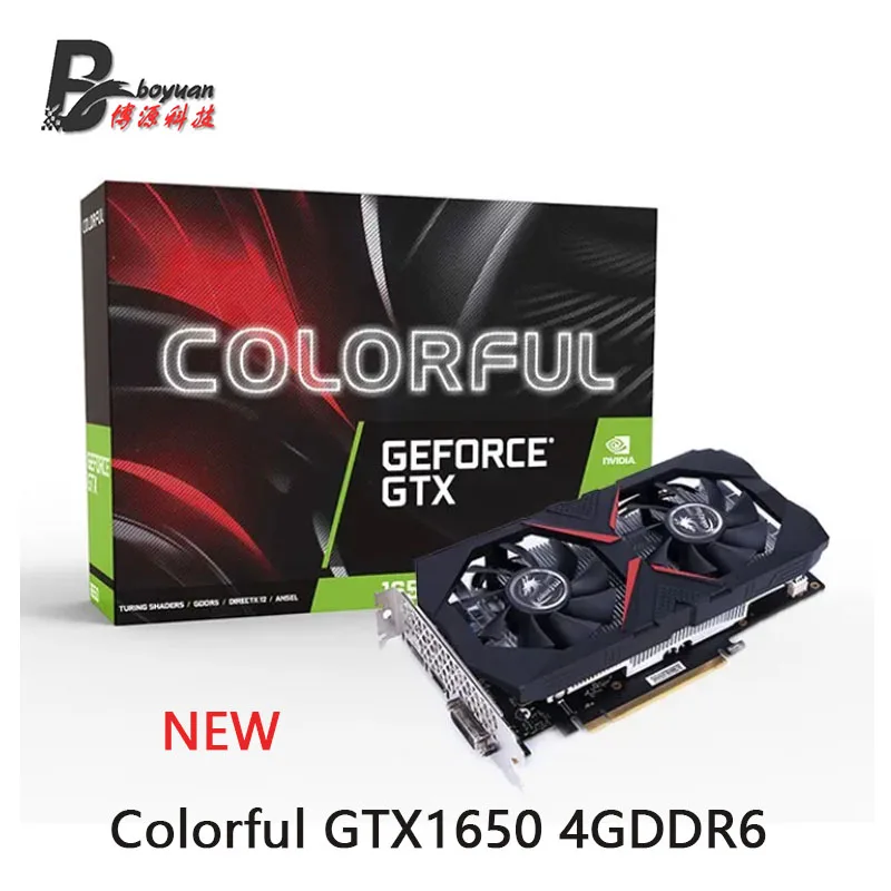 Colorful GeForce BATTLE AX GTX 1650 4GDDR6 GTX 1650 12nm 4G GDDR6 128bit  Support AMD Intel Desktop CPU MotherboardNEW video card in computer Graphics Cards