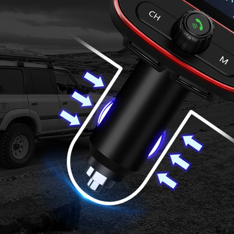 Fm-передатчик Автомобильный MP3-плеер Многофункциональный Bluetooth 4,2 Usb Автомобильный дисплей вызов цветной экран лирика Громкая связь 3.4A быстрая