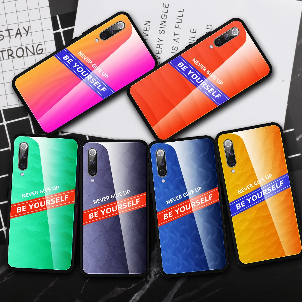 

Tempered Glass Case For Xiaomi Mi 9t Pro 9 se Mi A3 Lite CC9 CC9E Gradient Colorful Case Redmi 7 7A K20 Pro Note 7 5 6 Pro Cover