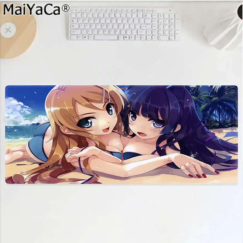 Lock Edge 40X90cm MaiYaCa дизайн Сексуальная аниме-девушка Блокировка края коврик для мыши игры резиновый ПК компьютерный игровой коврик для мыши - Цвет: Lock Edge 40X90cm