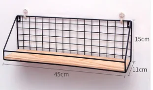 Lovely dormitory wall bedside cosmetics stationery storage super bearing 10 kg hollow fence design shelf J06
