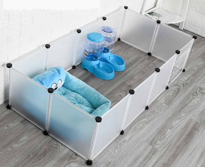 DIY Железный Забор питомник манеж для маленьких собак Кошкин дом прозрачный пластиковый перегородка щенка тренировочное пространство кролик Дверь ворота безопасности