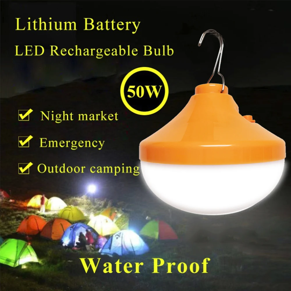 Bulb LED Light Camping Bulb Rechargeable Super Bright Portable Waterproof Low Power Consumption Long Lifespan Outdoor