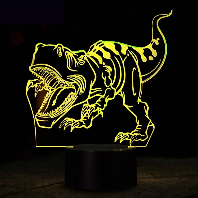 3D Настольная лампа с динозавром, светодиодный ночник с разноцветными собаками, детский подарок на день рождения, USB Освещение для сна, украшение для дома, 7 цветов