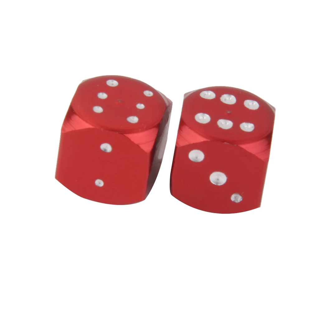 2Pcs Dice Valve Stem Caps Motorcycle Car Truck Bike Tire Wheel Cover 