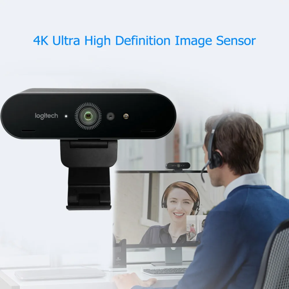 Logitech BRIO C1000e 4K HD веб-камера с микрофоном для видео-конференции потоковая запись камера для компьютера