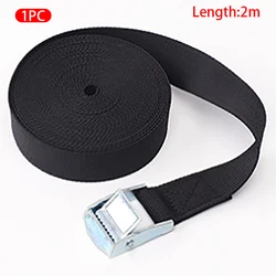 Durable Ratchet Tie-Down Belt with Buckle for Secure Cargo Fastening (Black)