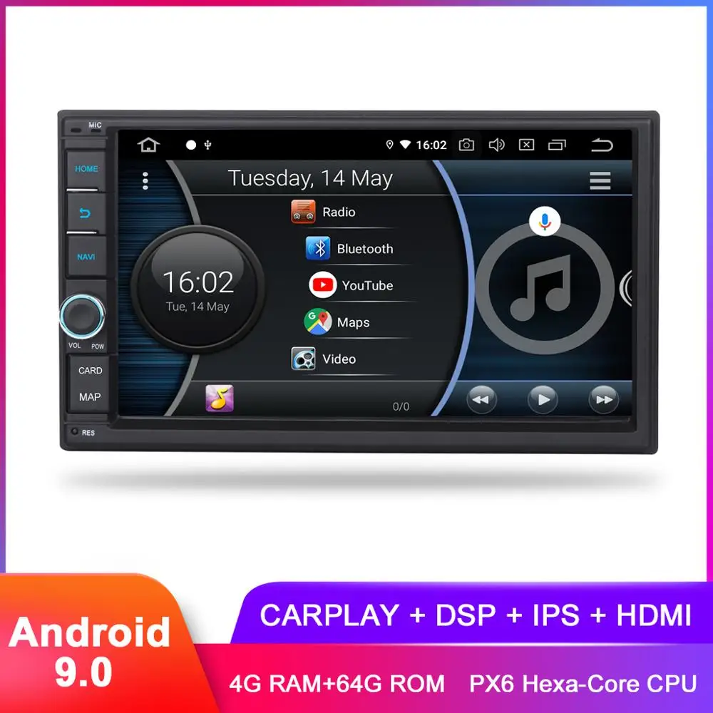 Car Stereo with Backup Camera in-Dash Car Radio Android 7.1 Touch Screen 9 IPS Display with WiFi Mirrorlink Bluetooth GPS Navigation for Toyota Camry 2007-2011