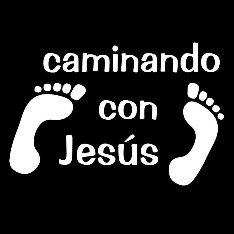 15,2 см* 10,1 см Caminando Con Jesus виниловая наклейка Бог Автомобиль Стайлинг украшение Наклейки на автомобиль