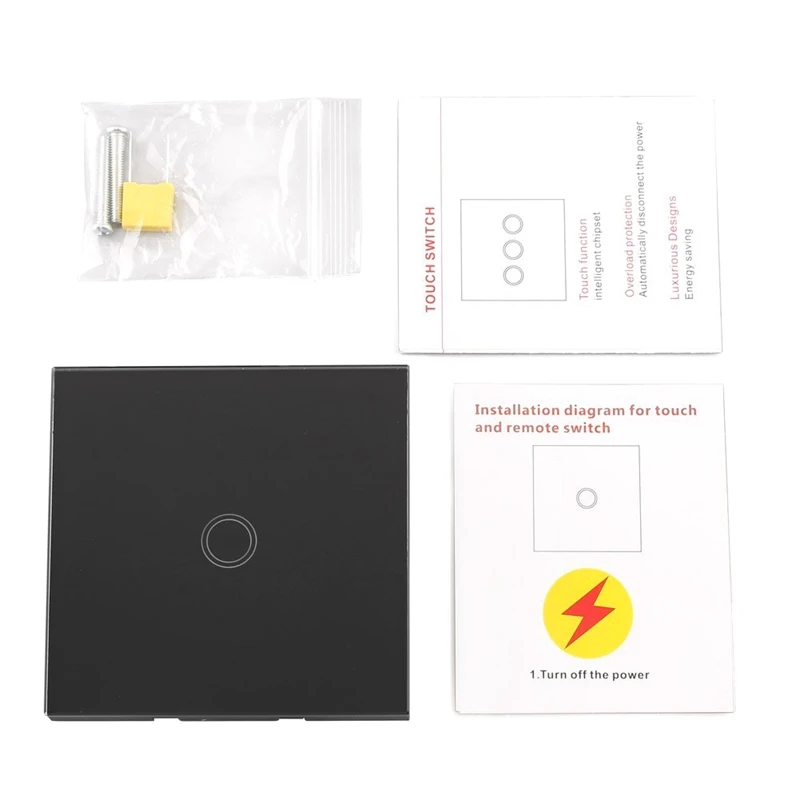 

Hot Sale Light switch with wall switch touch-screen glass remote control 1-way single switch