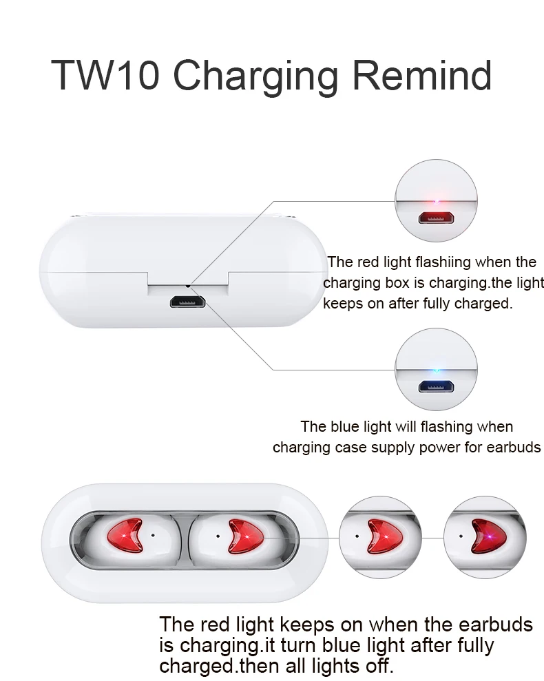 Наушники-вкладыши TWS с Беспроводной Bluetooth наушники с зарядный чехол Fone De Ouvido мини гарнитура Airbuds Handsfree Спорт ушной телефон TW10